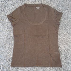 Banana Republic SS Cozy Slub Scoop Earth Brown Size Medium
